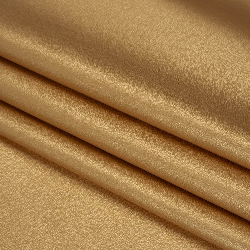 Stretch Faux Leather with Suede-Like Brushed Backing - Metallic Gold - Jodi Collection Detail