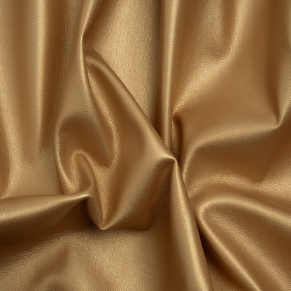 Stretch Faux Leather with Suede-Like Brushed Backing - Metallic Gold - Jodi Collection Drape