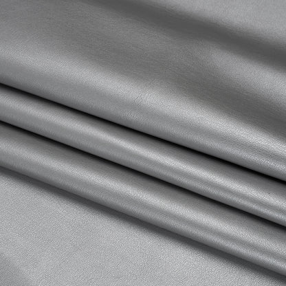 Stretch Faux Leather with Suede-Like Brushed Backing - Metallic Silver - Jodi Collection Detail