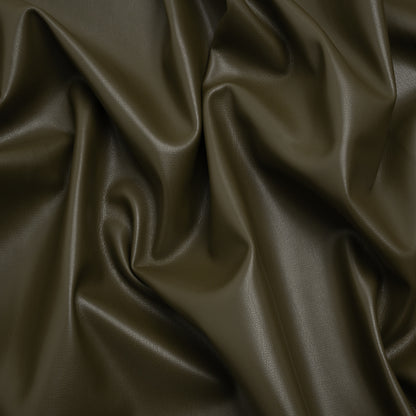 Stretch Faux Leather with Suede-Like Brushed Backing - Olive Green - Jodi Collection