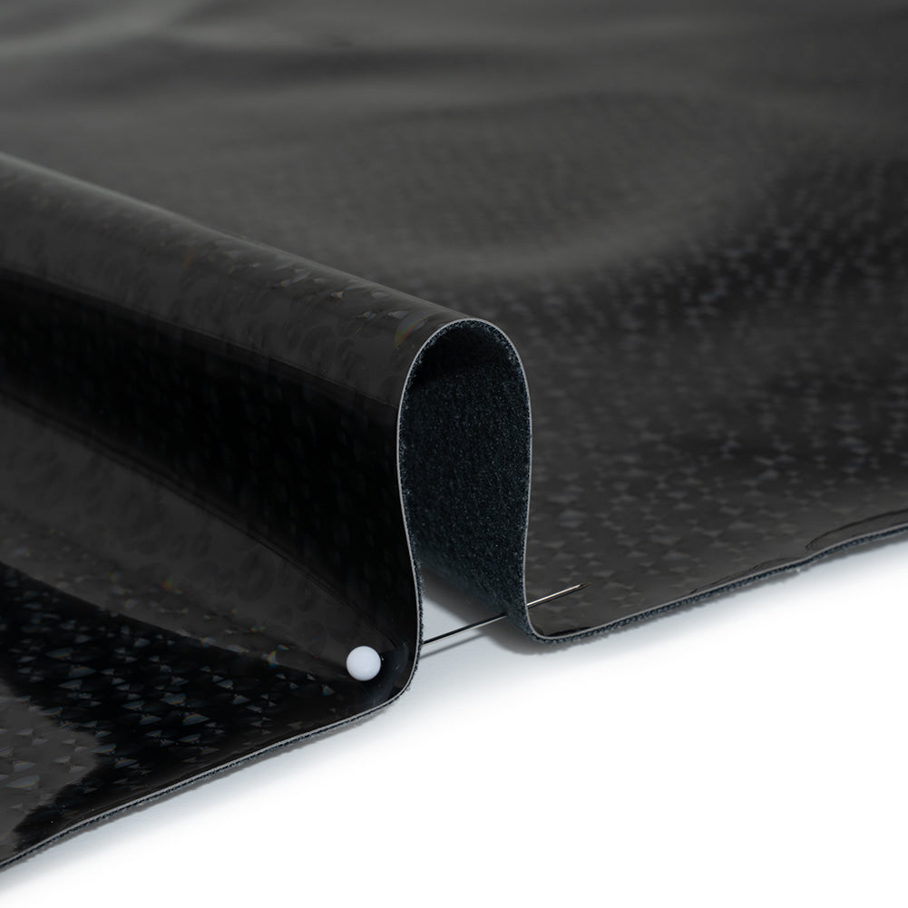 Holographic 3D Faux Patent Leather - Black Bubble Dots - Full - Image 4 of 6