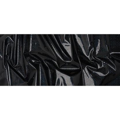 Holographic 3D Faux Patent Leather - Black Bubble Dots