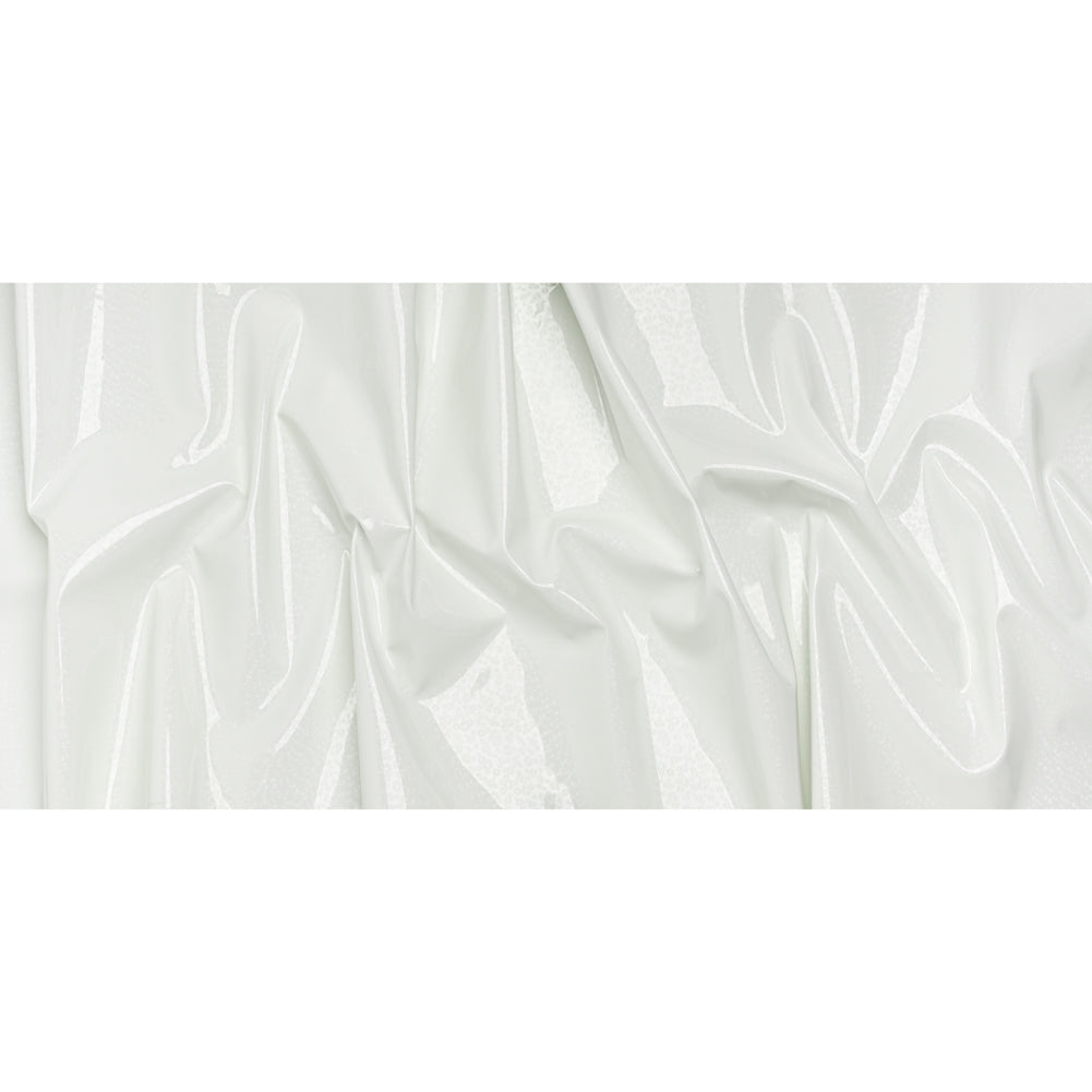 Holographic 3D Faux Patent Leather - Ivory Bubble Dots