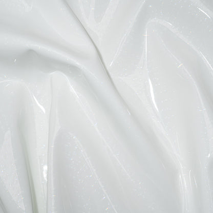 Holographic 3D Faux Patent Leather - Ivory Bubble Dots Drape
