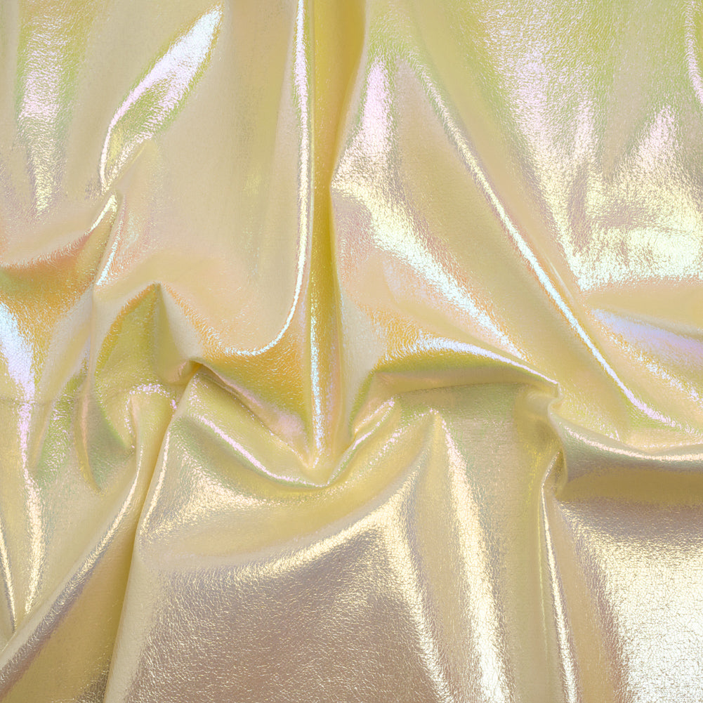 Crinkled Metallic Faux Leather - Pastel Rainbow Ombre - Adriana Collection - Drape