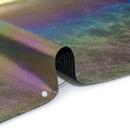 Crinkled Metallic Faux Leather - Bright Rainbow Ombre - Adriana Collection