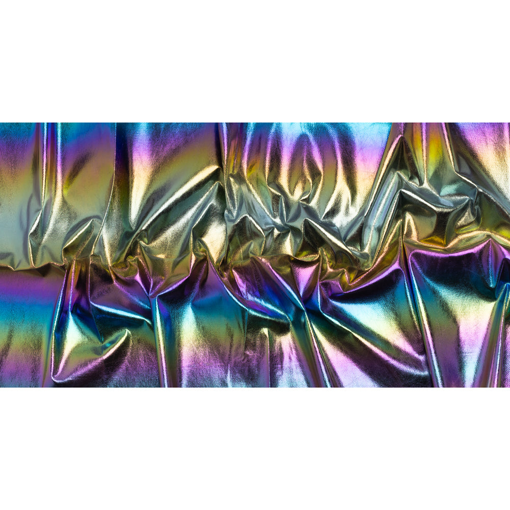 Crinkled Metallic Faux Leather - Bright Rainbow Ombre - Adriana Collection - Full - Image 5 of 6
