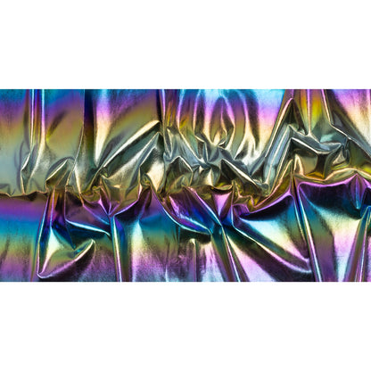 Crinkled Metallic Faux Leather - Bright Rainbow Ombre - Adriana Collection