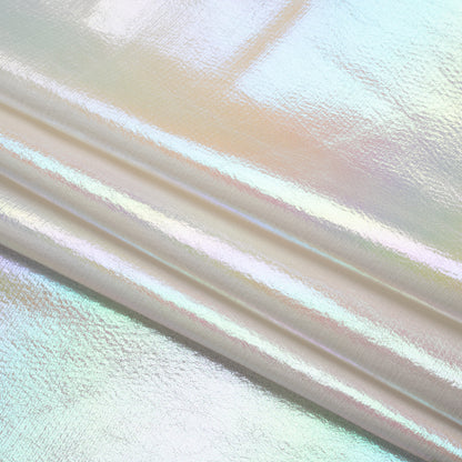 Crinkled Metallic Faux Leather - Pale Yellow and Blue Ombre - Adriana Collection