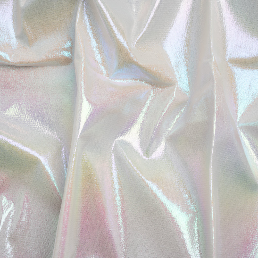 Crinkled Metallic Faux Leather - Pale Yellow and Blue Ombre - Adriana Collection - Drape