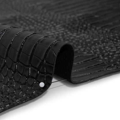 Crocodile Faux Leather Vinyl - Black - Kristin Collection