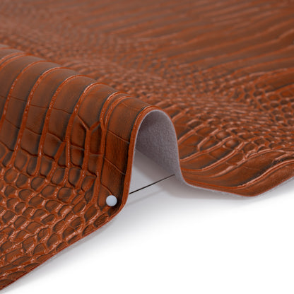Crocodile Faux Leather Vinyl - Burnt Orange - Kristin Collection