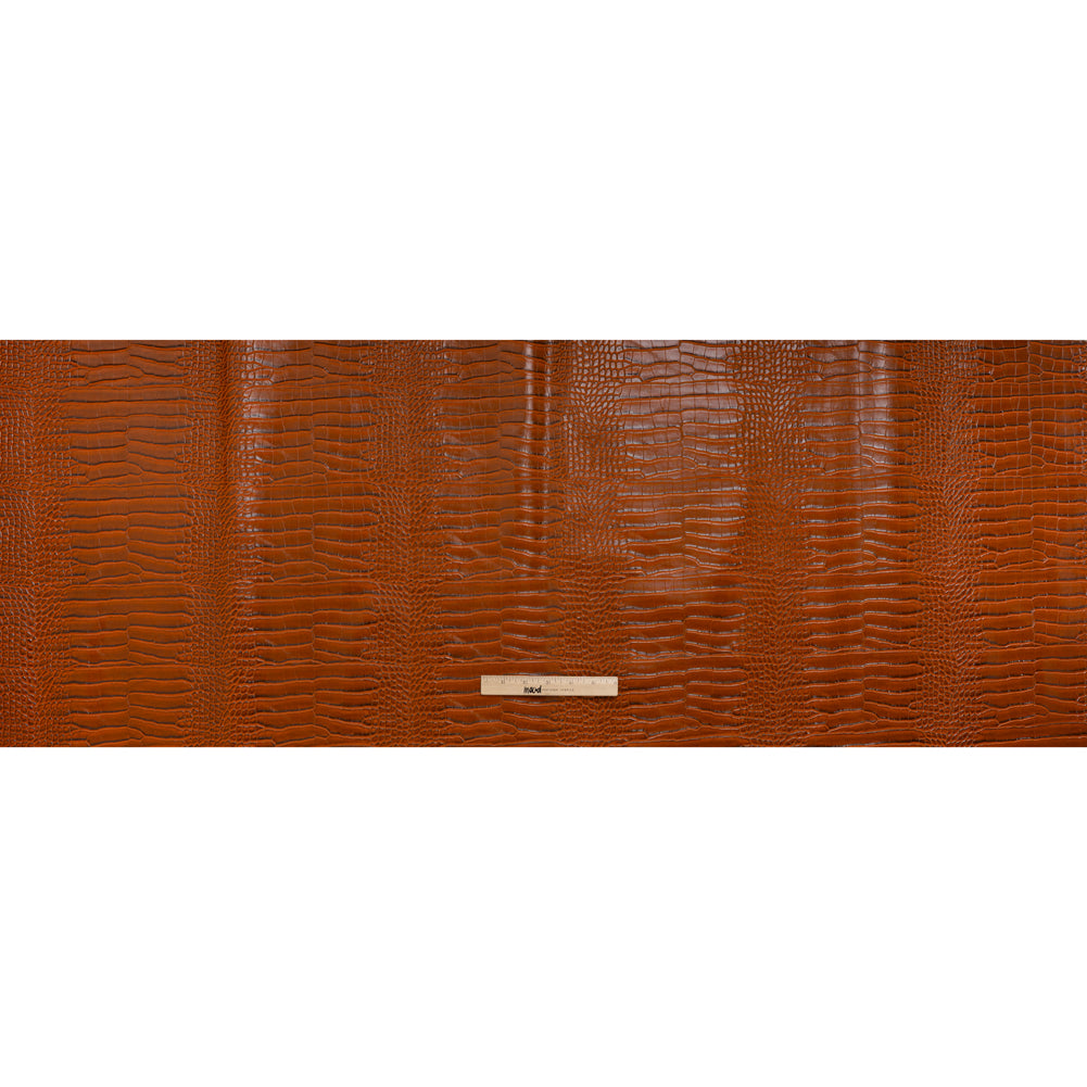 Crocodile Faux Leather Vinyl - Burnt Orange - Kristin Collection