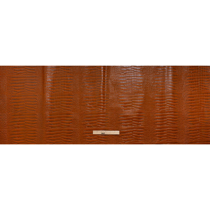Crocodile Faux Leather Vinyl - Burnt Orange - Kristin Collection