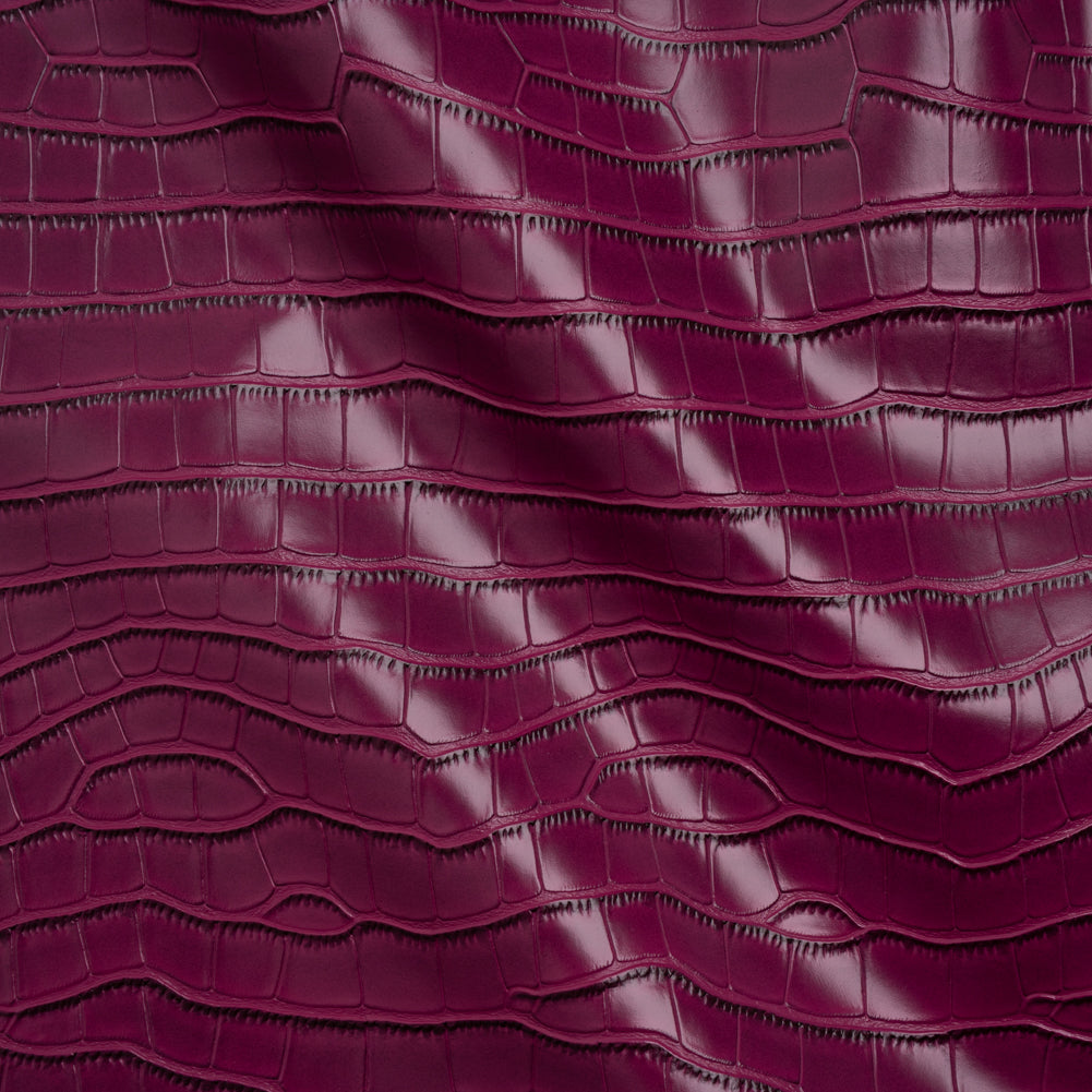 Crocodile Faux Leather Vinyl - Purple Fuchsia - Kristin Collection Drape