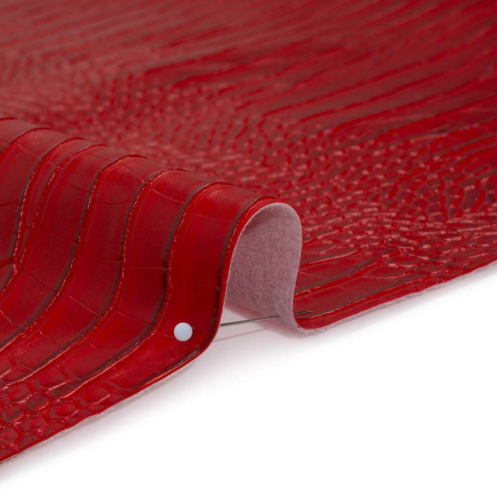 Crocodile Faux Leather Vinyl - Red - Kristin Collection - Full - Image 4 of 6