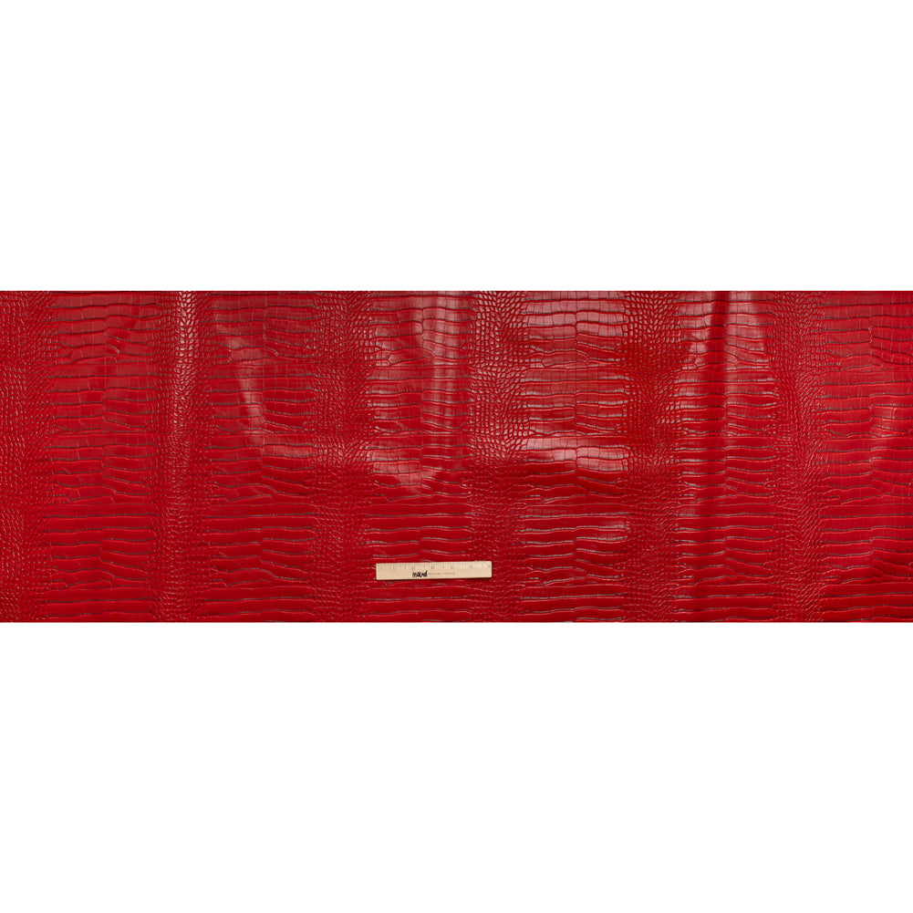 Crocodile Faux Leather Vinyl - Red - Kristin Collection - Full - Image 5 of 6
