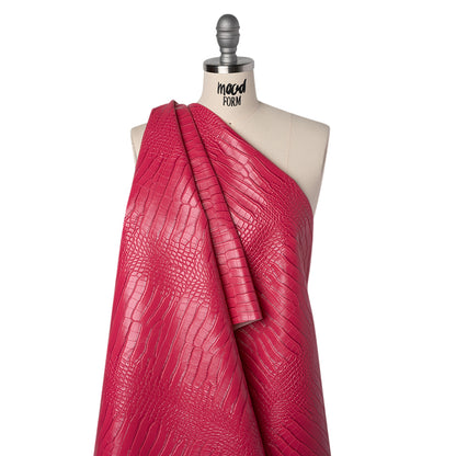 Crocodile Faux Leather Vinyl - Hot Pink - Kristin Collection