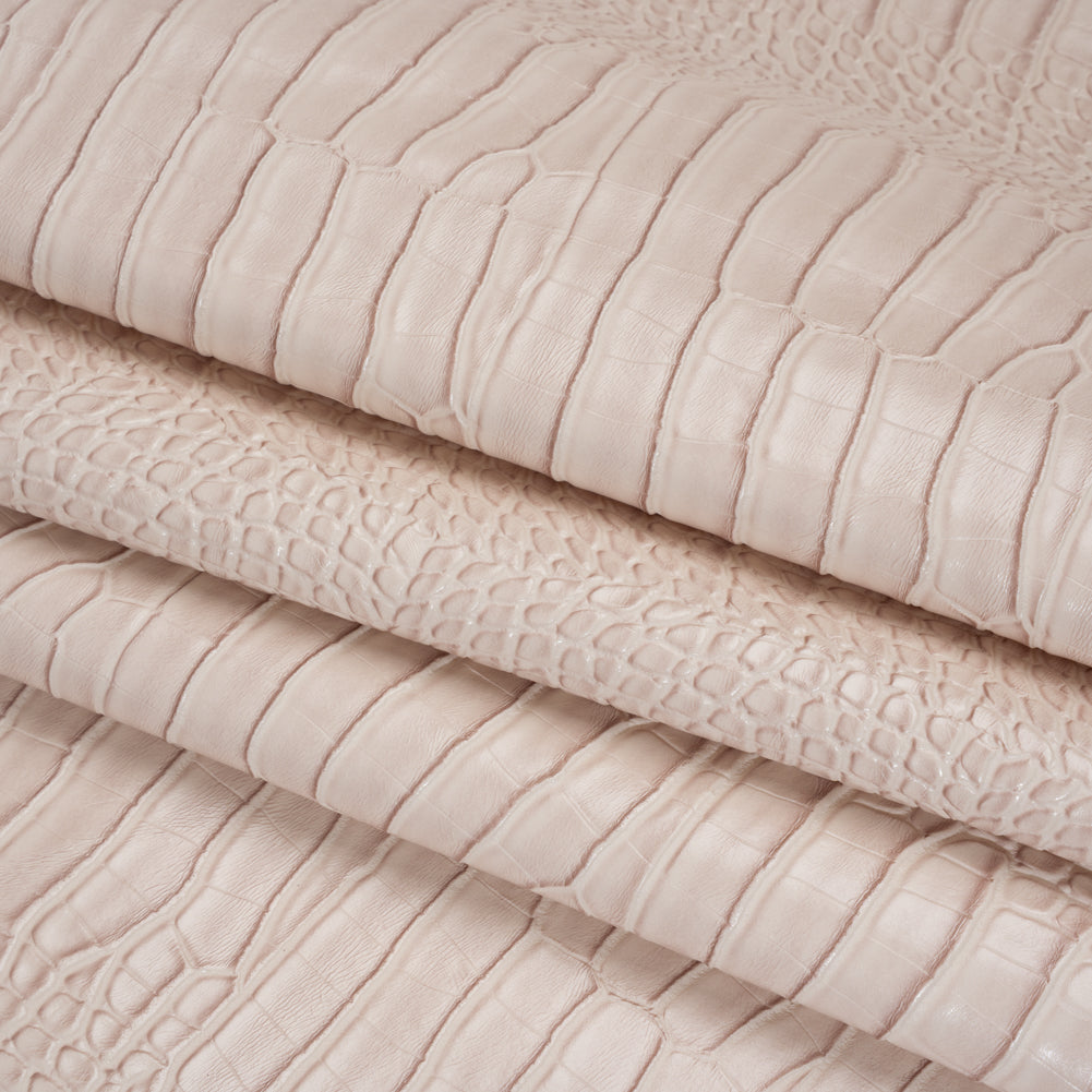 Crocodile Faux Leather Vinyl - Eggshell - Kristin Collection