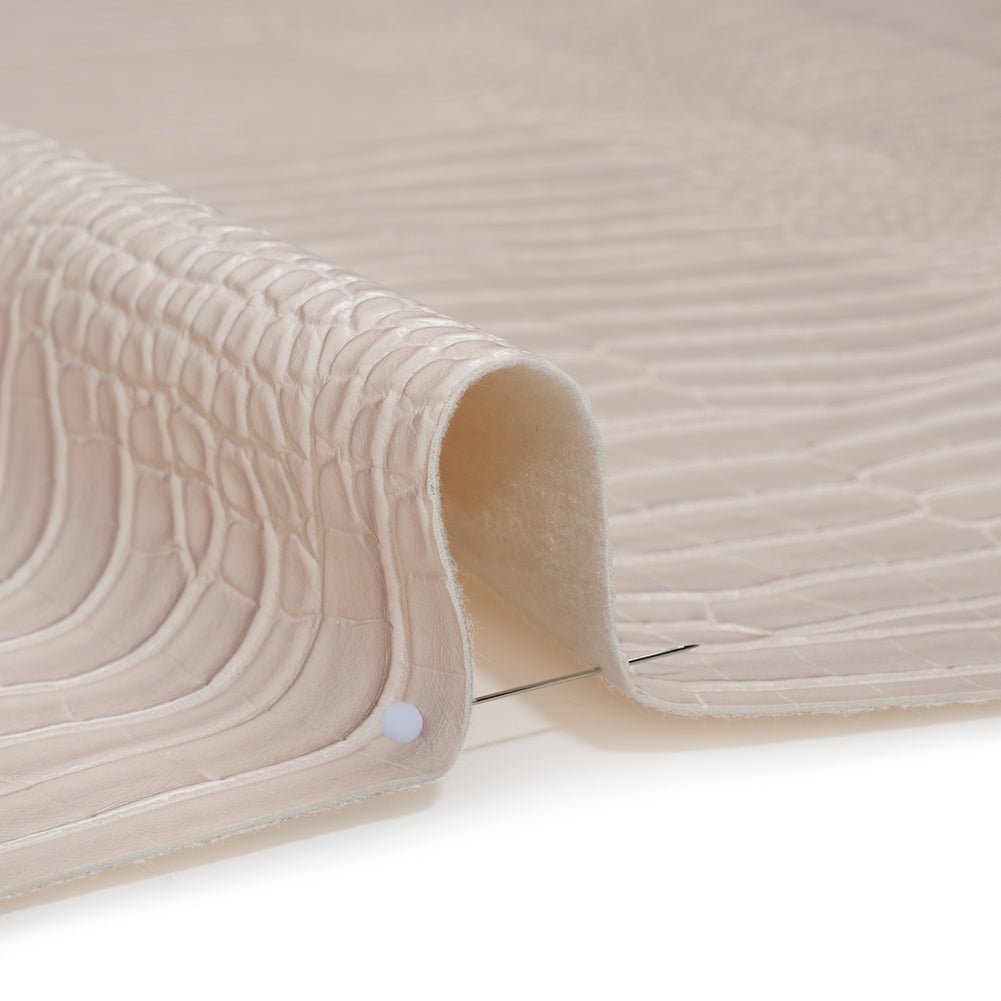 Crocodile Faux Leather Vinyl - Eggshell - Kristin Collection