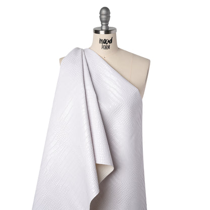 Crocodile Faux Leather Vinyl - White - Kristin Collection Folded