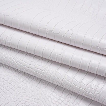 Crocodile Faux Leather Vinyl - White - Kristin Collection Detail