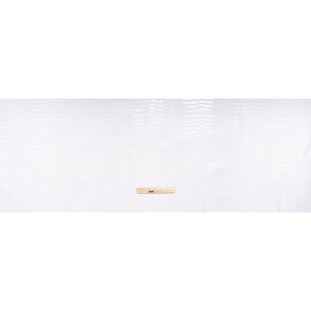 Crocodile Faux Leather Vinyl - White - Kristin Collection - Full - Image 5 of 6