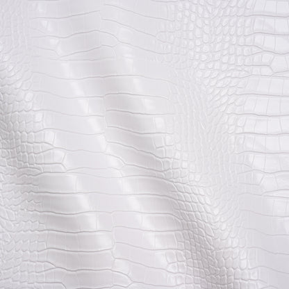 Crocodile Faux Leather Vinyl - White - Kristin Collection Drape