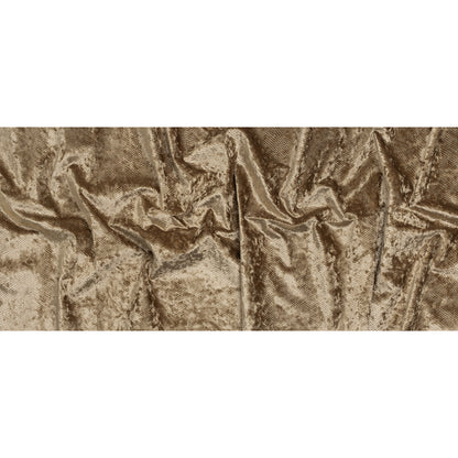 Snakeskin Embossed Polyester Crushed Velvet - Bronze - Mireia Collection