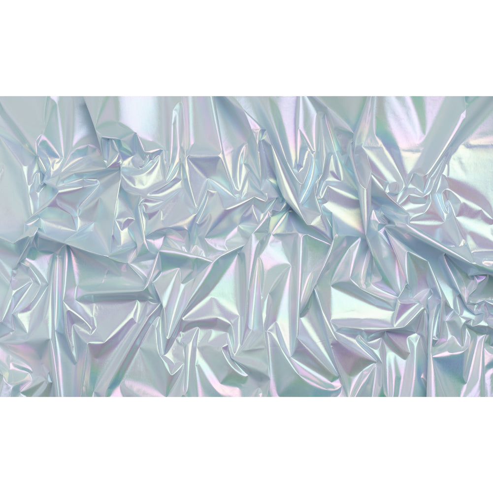 Metallic Lame Jacketing - Pastel Rainbow Ombre Stripe on Pale Blue - Inez Collection - Full - Image 5 of 6