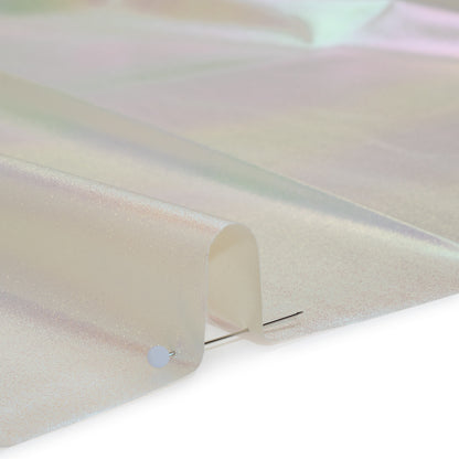 Metallic Lame Jacketing - Pastel Rainbow Ombre Stripe on Ivory - Inez Collection