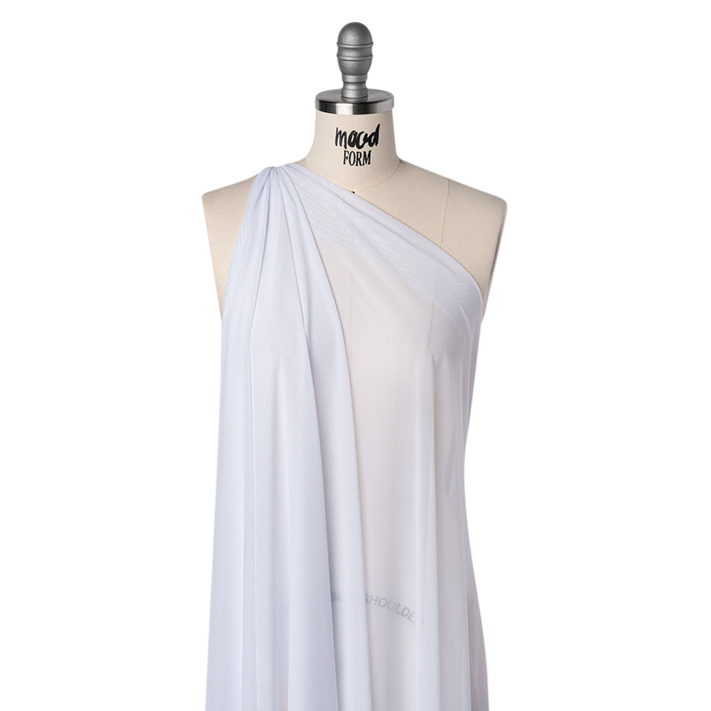 Nylon Stretch Mesh - White - Bernetta Collection Folded