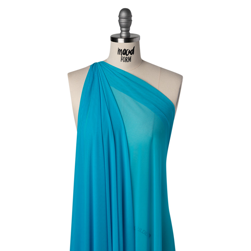 Nylon Stretch Mesh - Aqua - Bernetta Collection - Folded