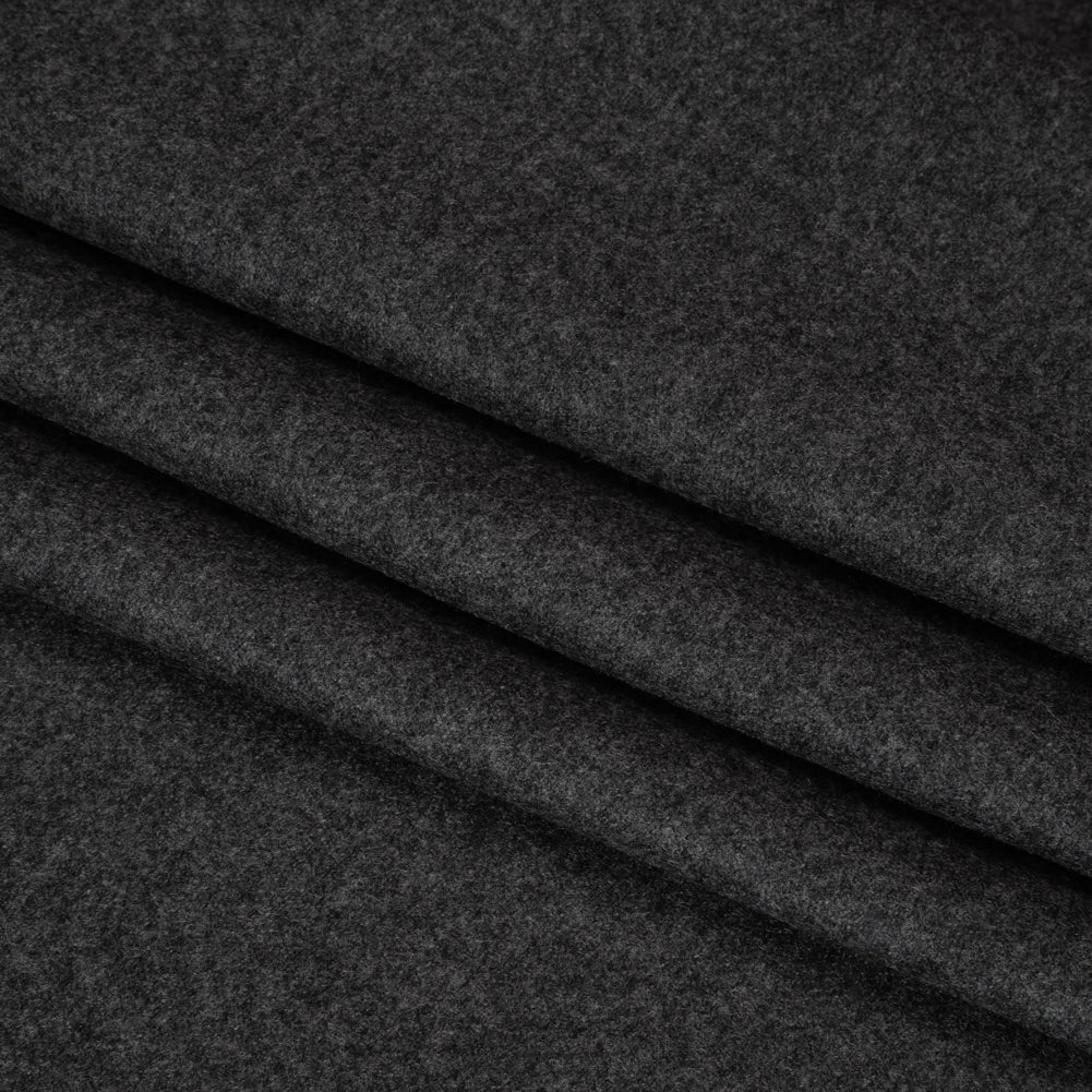 Super 130s Wool Flannel Suiting Made in Italy - Heathered Gray - Deadstock - Folded