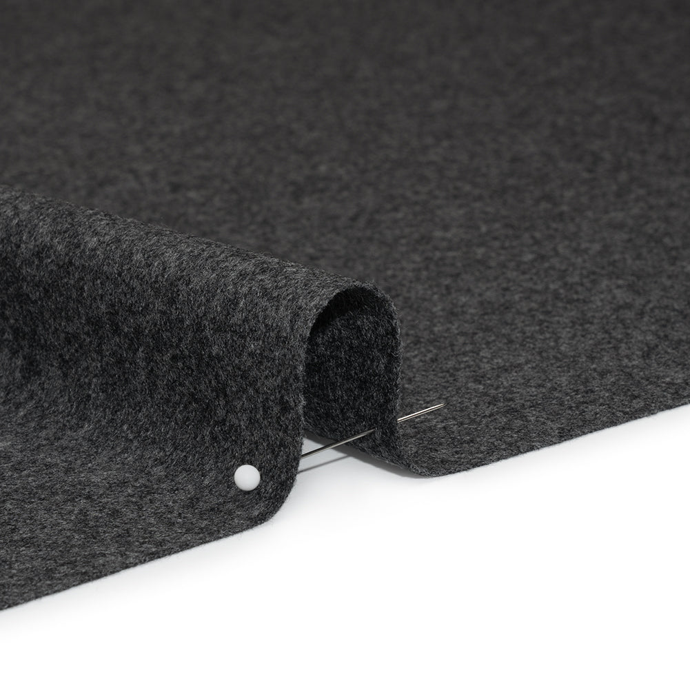 Super 130s Wool Flannel Suiting Made in Italy - Heathered Gray - Deadstock - Detail