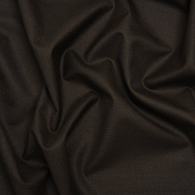 Super 150s Wool Twill Suiting Made in Italy - Coffee Brown - Deadstock