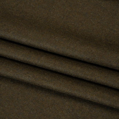 Brushed Wool Twill Suiting Made in Italy - Heathered Olive Green - Deadstock