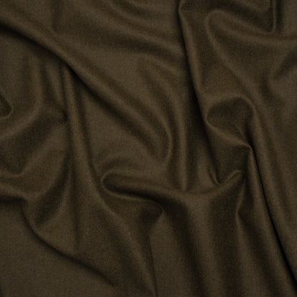 Brushed Wool Twill Suiting Made in Italy - Heathered Olive Green - Deadstock