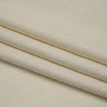 Super 120s Wool Twill Suiting Made in Italy - Cream - Deadstock