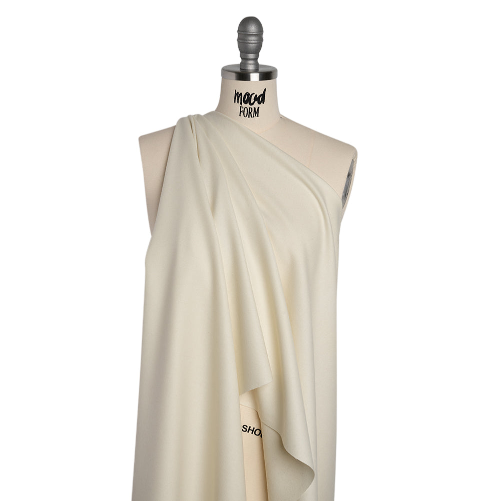 Super 120s Wool Twill Suiting Made in Italy - Cream - Deadstock