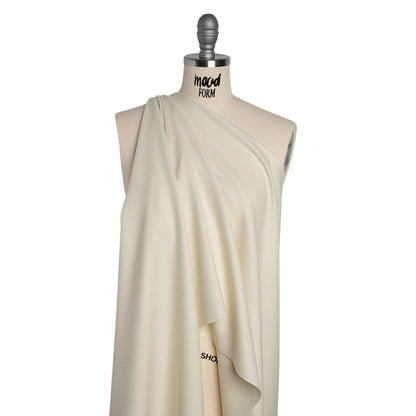 Super 120s Wool Twill Suiting Made in Italy - Cream - Deadstock