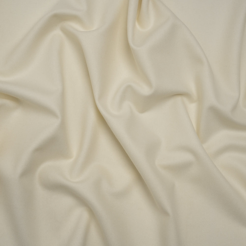 Super 120s Wool Twill Suiting Made in Italy - Cream - Deadstock