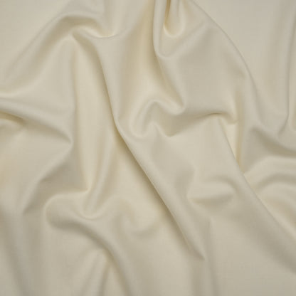 Super 120s Wool Twill Suiting Made in Italy - Cream - Deadstock