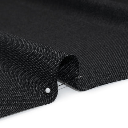 Super 120s Wool Dobby Suiting Made in Italy - Black and White Spots - Deadstock