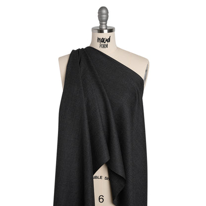 Super 120s Wool Dobby Suiting Made in Italy - Black and White Spots - Deadstock