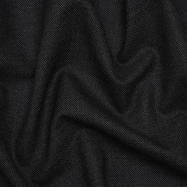 Super 120s Wool Dobby Suiting Made in Italy - Black and White Spots - Deadstock