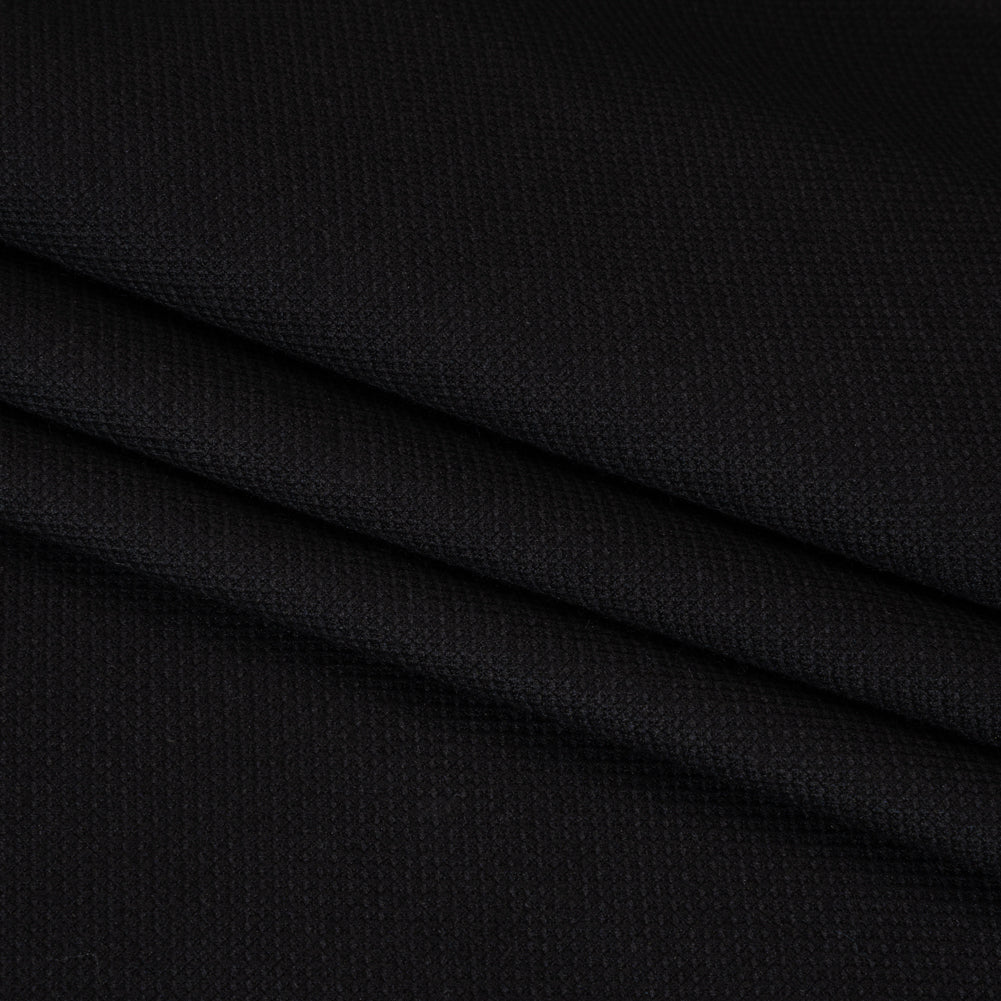 Wool Basketweave Suiting Made in Italy - Black - Deadstock