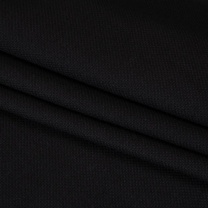 Wool Basketweave Suiting Made in Italy - Black - Deadstock