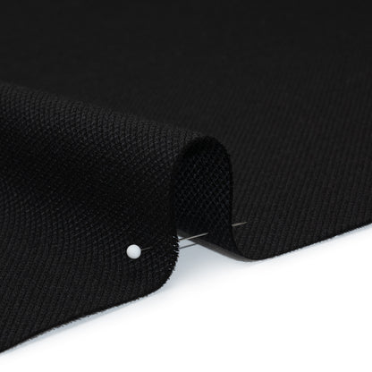 Wool Basketweave Suiting Made in Italy - Black - Deadstock