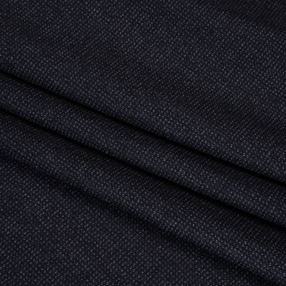 Super 130s Wool Dobby Suiting Made in Italy - Navy and White Spots - Deadstock
